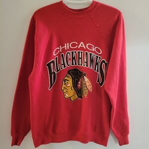 Vintage Artex 1988 Chicago Blackhawks Sweatshirt Size Large Made In USA NHL